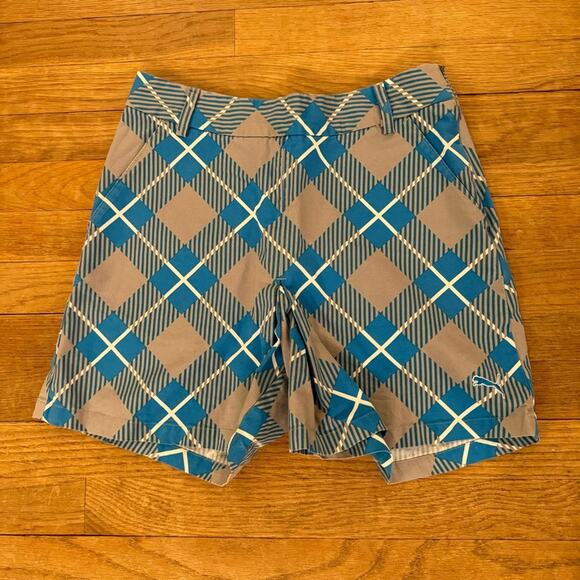 Puma blue gray casual shorts with side zipper size 4 b8 - Picture 1 of 4
